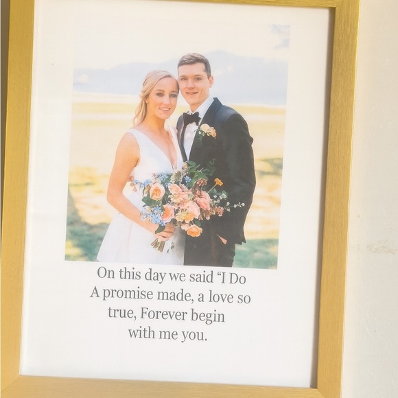 Personalized Wedding Photo Wall Art – 8x10 Framed Print with Custom Quote - Picture 2 of 3